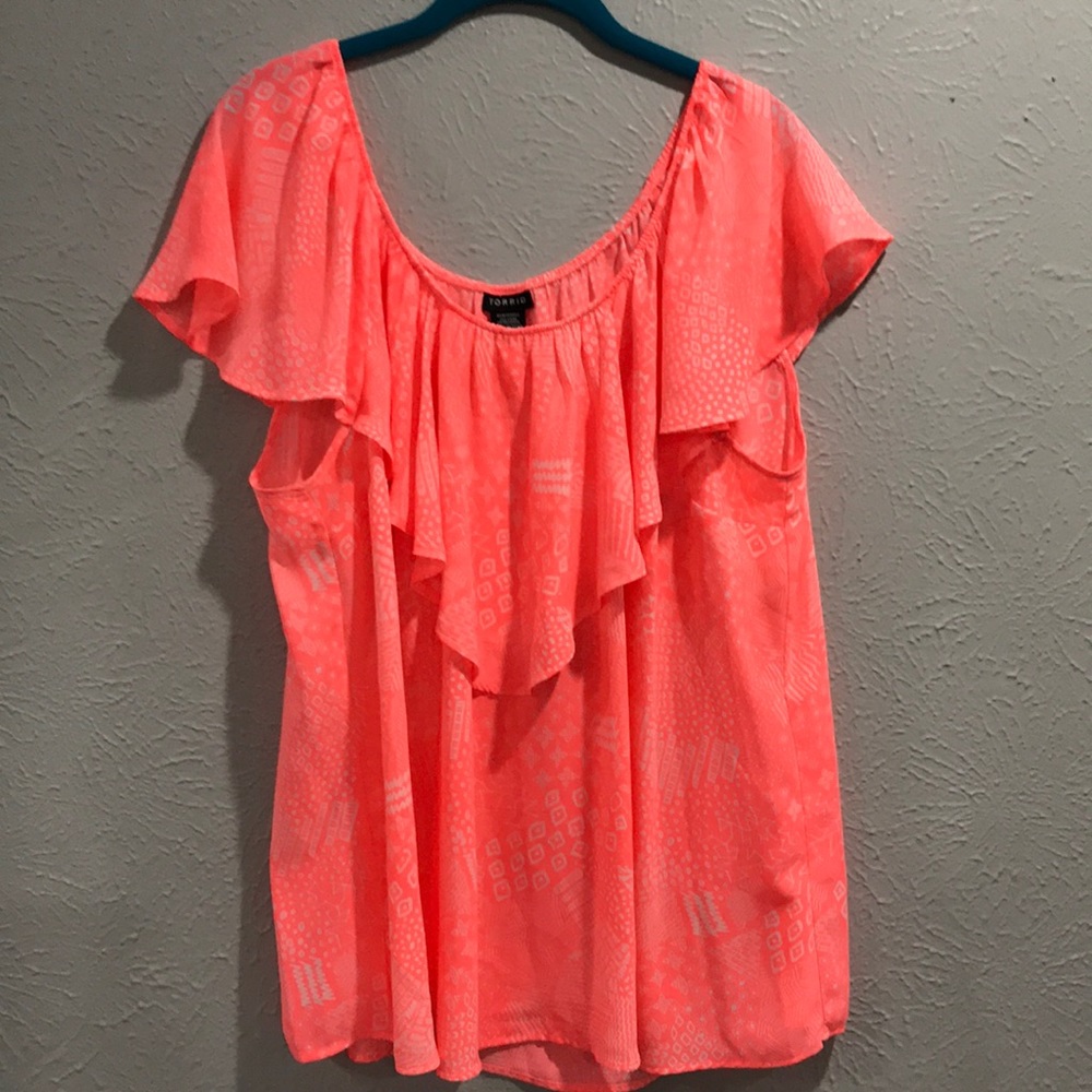 Neon orange-pink Torrid shirt